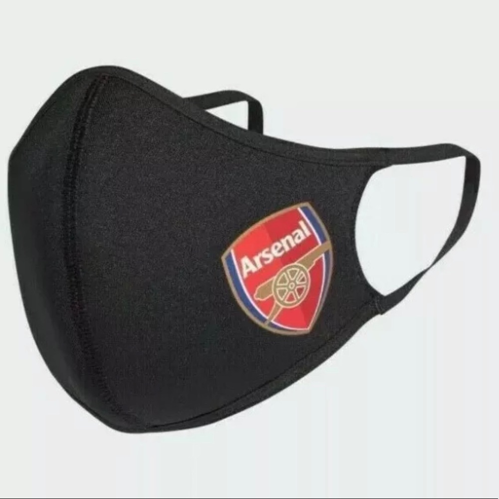 (3 for $25) Adidas Arsenal Unisex Face Covers Facemasks 3-Pack Black, Size S